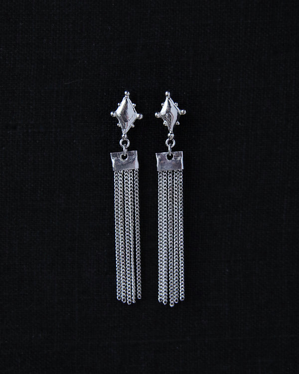 Navi Rhombus Tassel Earrings