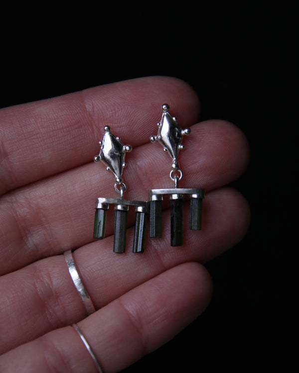 Navi Rhombus Tourmaline Earrings