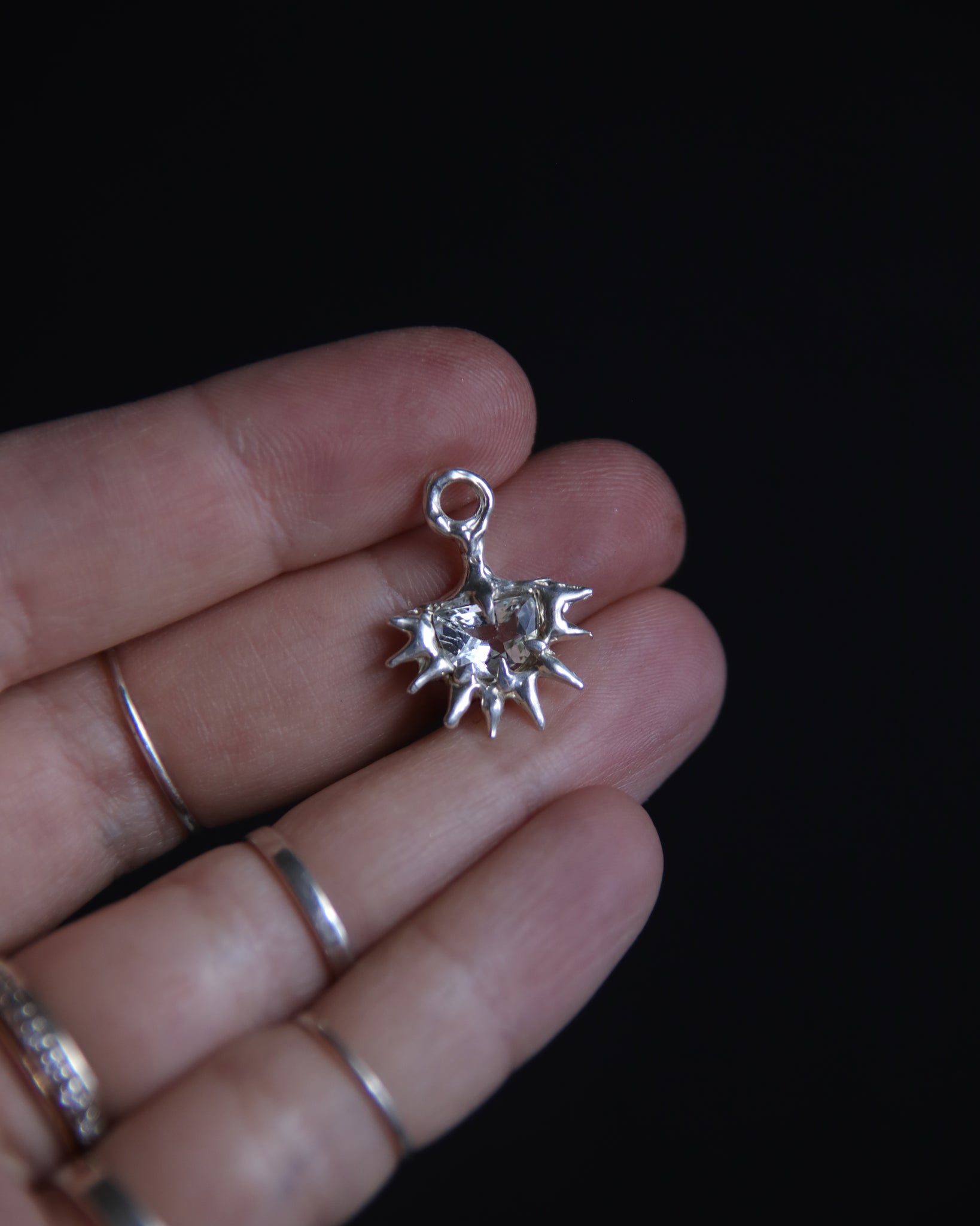 Earring Charm With Aquamarine