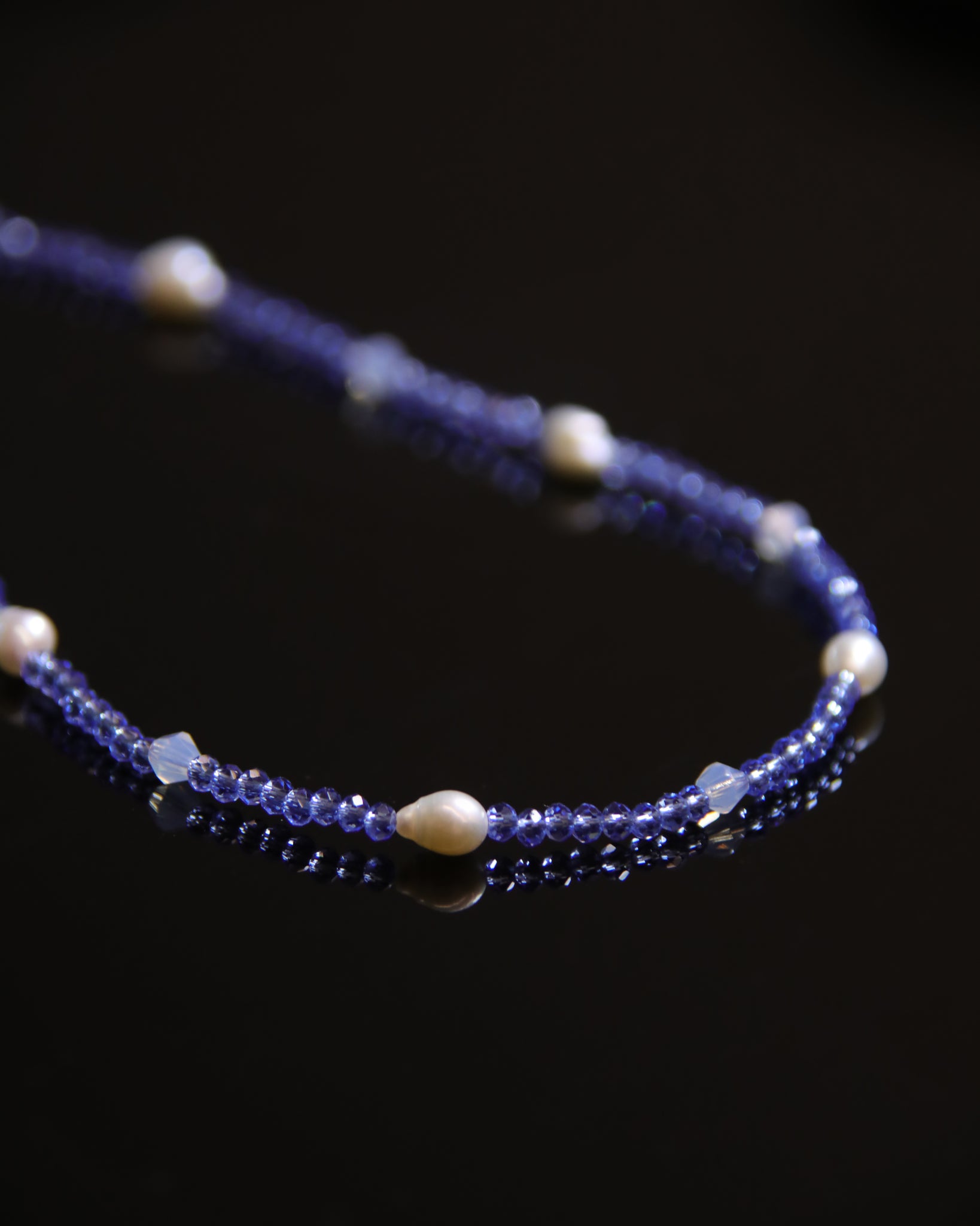 Beaded Necklace With Glass & Pearls Nr.16