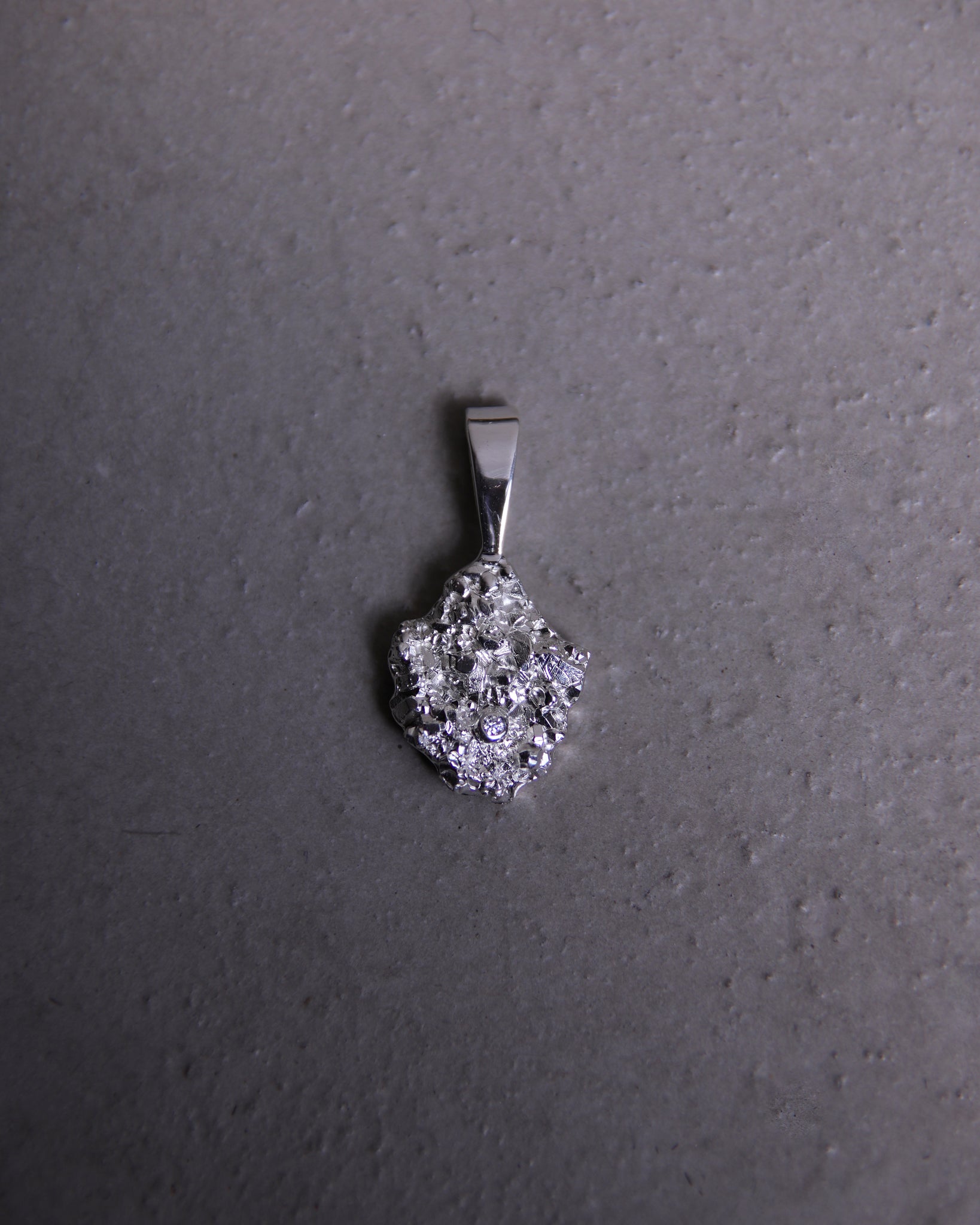 Crystal Quartz Textured Moissanite Pendant Nr.1