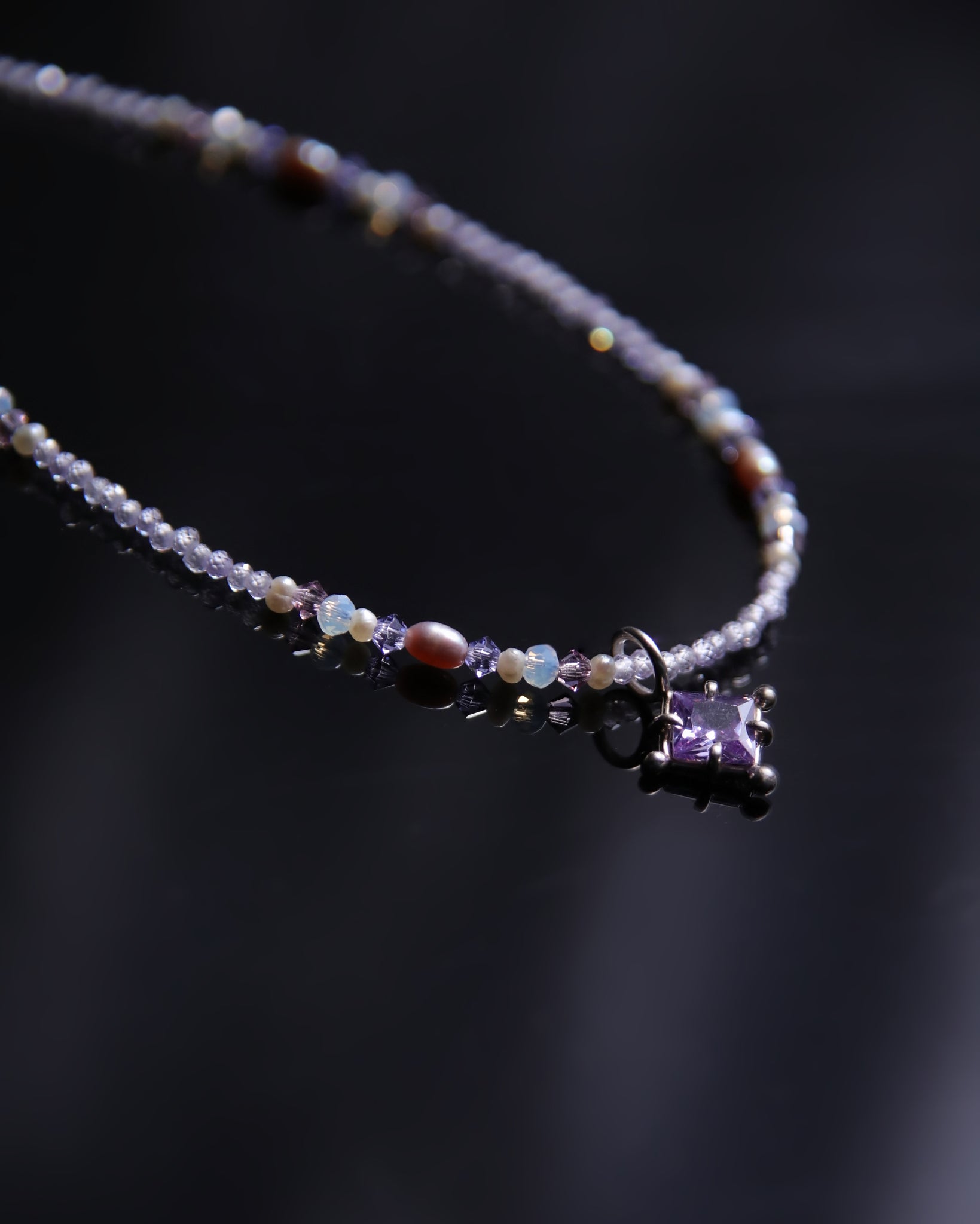 Beaded Necklace With Cubic Zirconia & A Pendant Nr.10