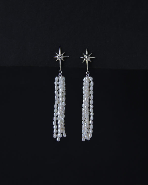 Navi Pearl Tassel Earrings